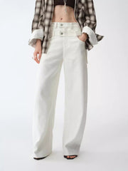 Old Money Style Linen Cut Scimitar Pants"Weiss Love Letter"
