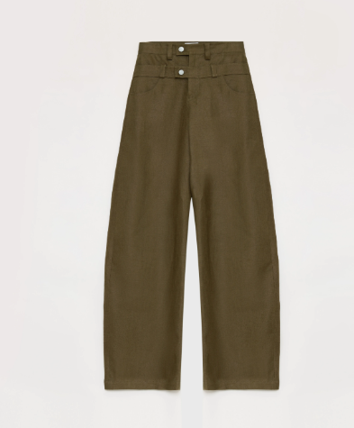 Old Money Style Linen Cut Scimitar Pants"Weiss Love Letter"