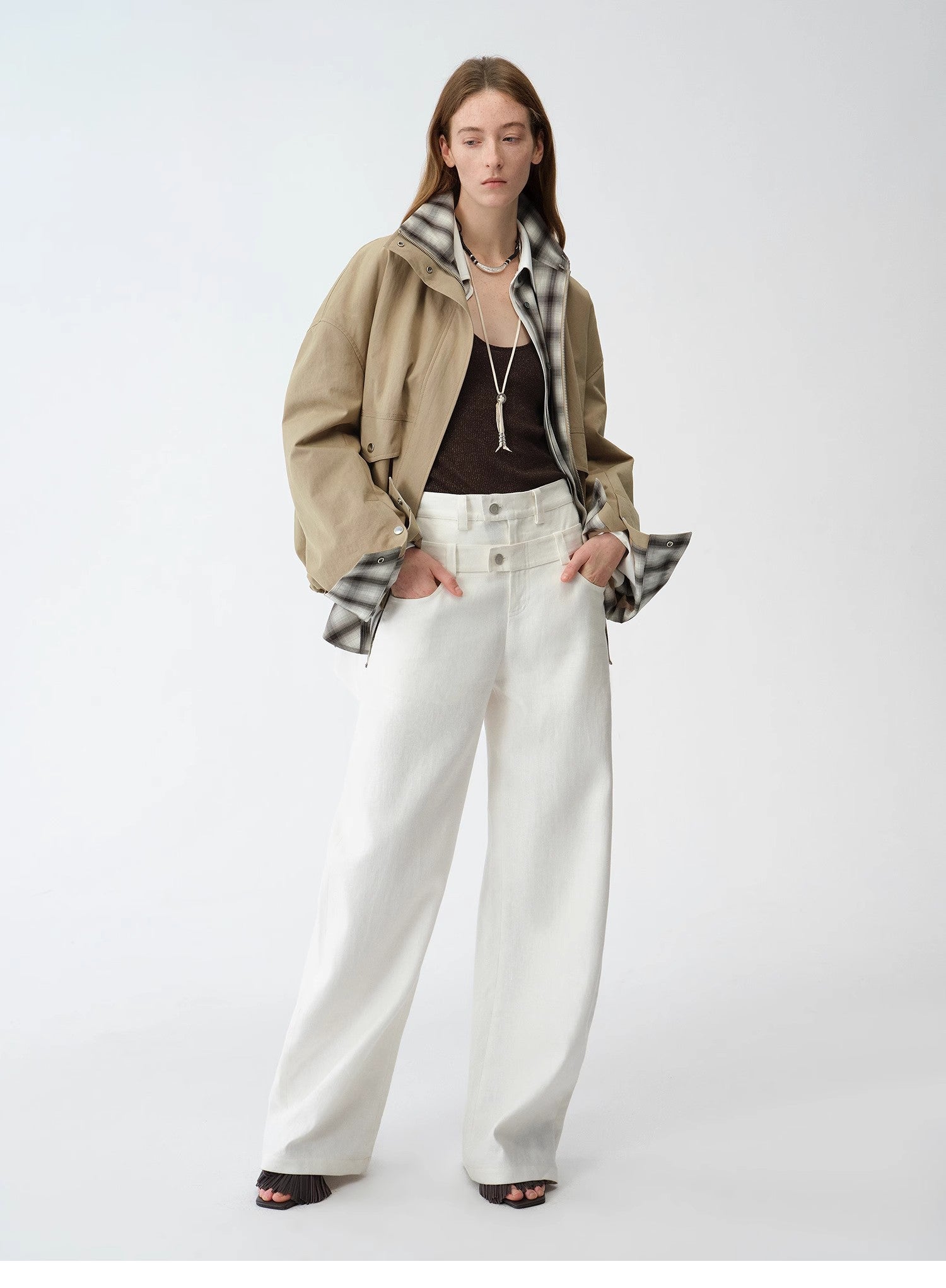 Old Money Style Linen Cut Scimitar Pants"Weiss Love Letter"