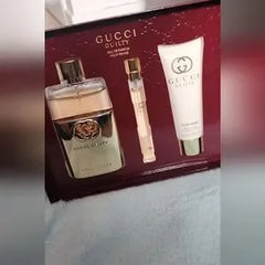 Gucci Guilty 3 Piece Set: 3 zo Eau De Parfum Spray, .5 oz Eau De Parfum Spray, 1.6 oz Body Lotion